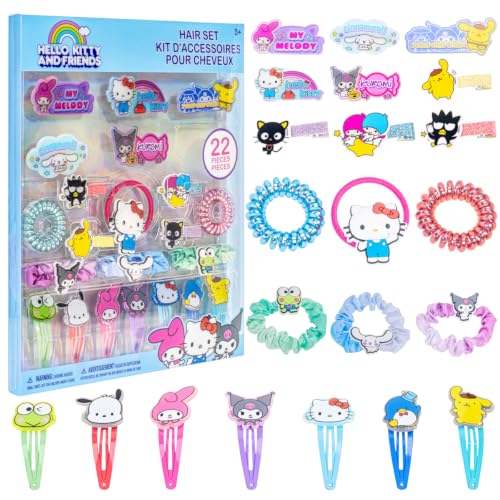 Hello Kitty Hair Accessories Set with Hair Clips, Bows & Scrunchies - color: Hello Kitty and Friends