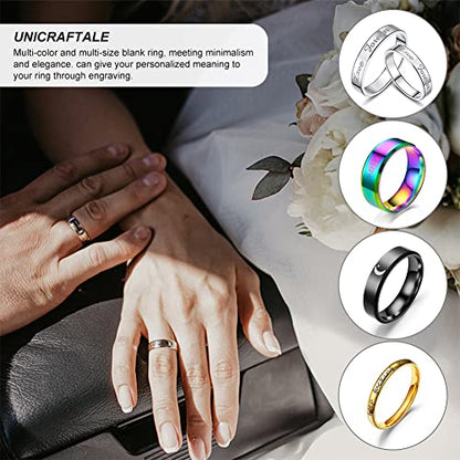UNICRAFTALE Stainless Steel Classical Plain Stackable Wedding Band Ring Blank Wedding Ring Cool Simple Band For Women and Men Gifts for Special Occasions - color: Stainless Steel Color