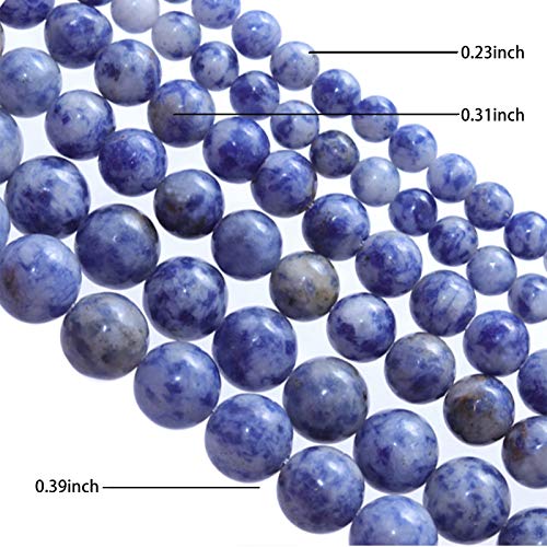 Natural Stone Beads 8mm Bule Sodalite Polished Round Smooth Gemstone Beads for Jewelry Making 15 Inch(Bule Sodalite,8mm) - color: Bule Sodalite, size: 8mm