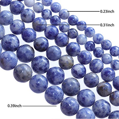 Natural Stone Beads 10mm Bule Sodalite Polished Round Smooth Gemstone Beads for Jewelry Making 15 Inch(Bule Sodalite,10mm) - color: Bule Sodalite, size: 10mm