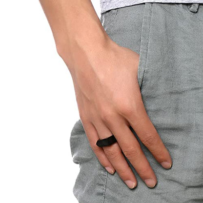 MYNENEY Stainless Steel Square Shape Signet for Men Statement Ring - color: Arrow Black