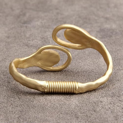 Chunky Bangle Bracelets for Women Cuff Bracelet Thick Gold Bangles Open Wide Arm Cuffs Bracelets Boho Jewelry - style: Gold Bangle Bracelets