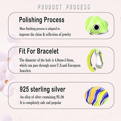 LNQOBU 925 Sterling Silver Charms Color-changing Chameleon Dangle Charm Beads Glow in the Dark Charme fits Pandora Bracelets and Necklace Jewelry Gift for Women - style: B-Chameleon charm