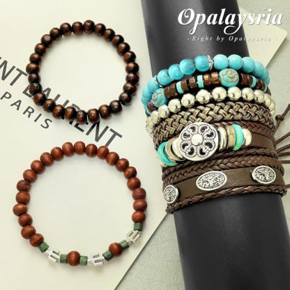 Stack Turquoise Western Bracelets for Women Boho Turquoise Beaded Concho Bangle Ox-Head Charm Cowboy Chic Bracelets Western Jewelry Cowgirl Accessory for Country Concert Outfits - color: Silver Flower Bullhead