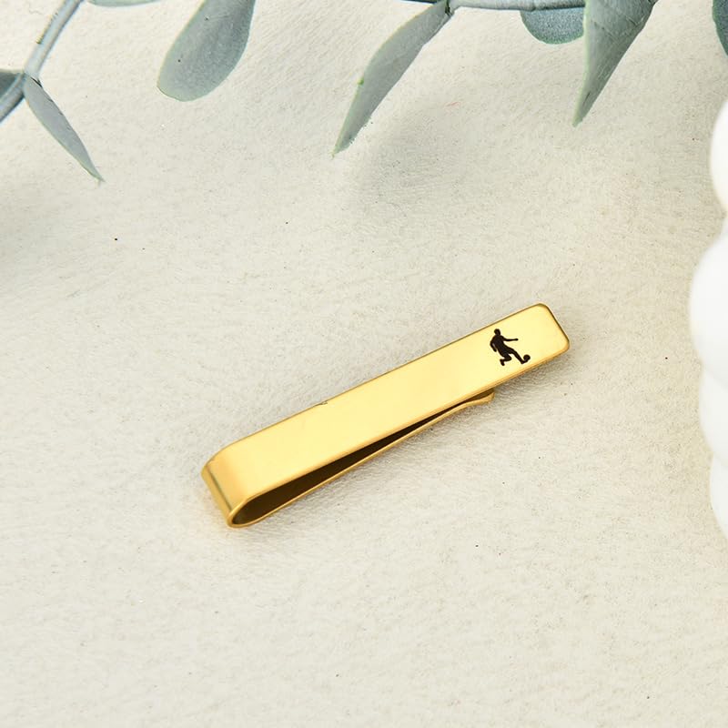 Mens Airplane Tie Clip for Boyfriend Husband Son Flight Attendant Accessories for Men - style: Gold Football