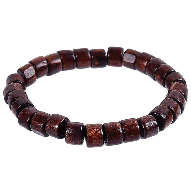 COLORFUL BLING Handmade Wooden Prayer Beaded Bracelet for Men Women Tibetan Buddhist Meditation Mala Beaded Stretch Bracelet Bangle Wood Jewelry - color: 12pcs