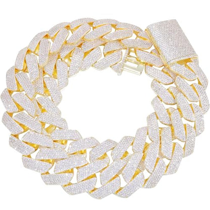 Ucciyo 30MM/25MM Cuban Link Chain for Men, Luxury Iced Out Diamond Chain | Luxurious Diamond-Simulated, Large Miami Cuban Style, 18K Gold Plated - color: 30MM-Gold, size: 30 Inch