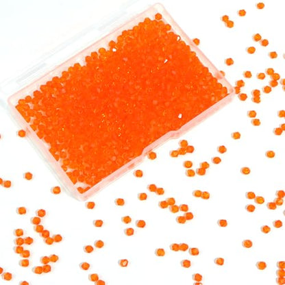 1000Pcs 4mm Faceted Crystal Glass Bicone Beads Loose Bead for DIY Bracelet Necklace Earring Keychain Jewelry Making,Orange - color: Orange