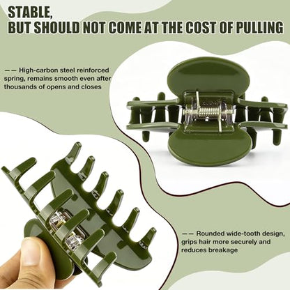 Green Hair Clips Big Claw Clip for Women Nonslip Hair Accessories | Large Celluloid Butterfly Jaw Clips, Trendy Blue Claw Clips Strong Hold, Jumbo French Hair Clip for Thin and Thick Hair 4inch - color: Mustard Green Claw Clip