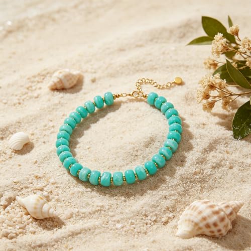 Rainbow Beaded Necklace for Women - Boho Necklaces Chunky Necklace for Summer Vacation Jewelry, Colorful Seed Bead Choker Statement Necklace - color: blue