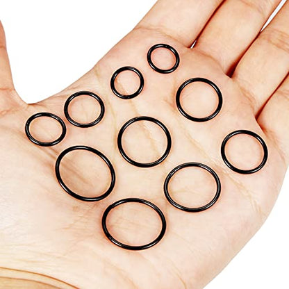 Vsnnsns 14G 16G Septum Nose Rings Hoops Lip Ring Piercing Jewelry 316L Surgical Steel Hinged Segment Clicker Cartilage Tragus Helix Conch Rook Daith Lobe Earrings Hoops Piercing Jewelry for Women Men - color: 16G-Black