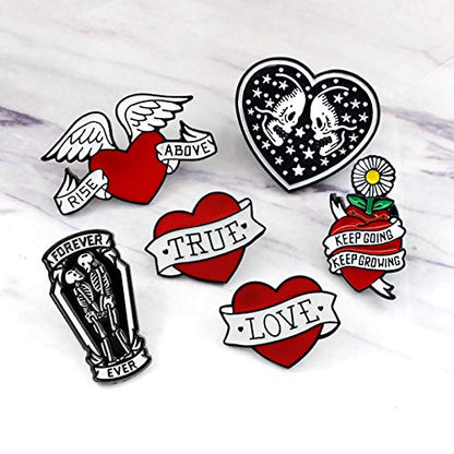 Premium Handmade Enamel Lapel Pin Brooch Badge - color: Day of the Dead Forever Ever, size: 1 Pin