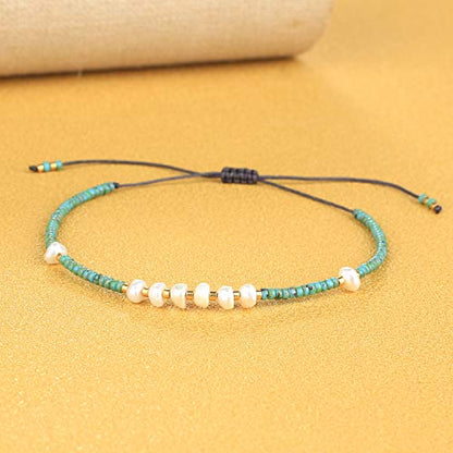 KELITCH Womens Pearl Bracelets Friendship Bracelet Handmade Miyuki Beads Charm Bracelet Holiday Gift - color: 22G