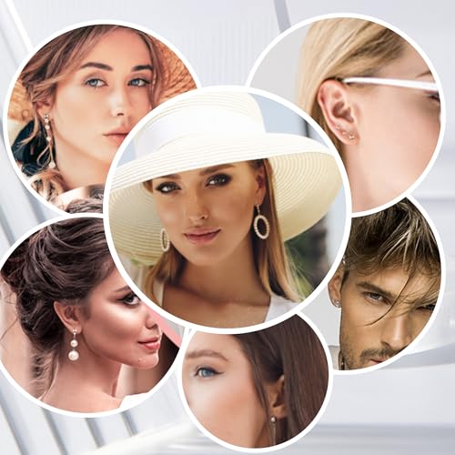 925 Sterling Silver Earrings Making Posts Ball Studs with Loop Ear Backs | Hypoallergenic 3/4/5mm Ball/Flat Stud Post Replace Butterfly Ear Backs for Dangle Charm Pendant Earring Jewelry Making Set - color: Ball_Silver