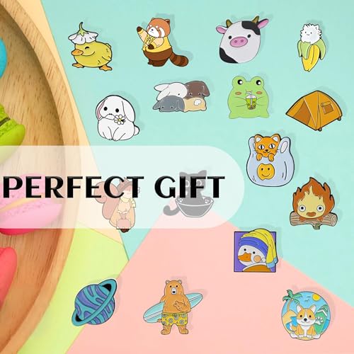 20/60 Mixed Enamel Brooch Bulk Set,Lapel Badges, Cartoon Plant Enamel Pin Sets, Funny Enamel Pins Bulk Set Cool Button Pins Aesthetic Brooch Lapel Pins Anime for Backpacks, Bag, Jacket, Kids, Girls, Festival Present