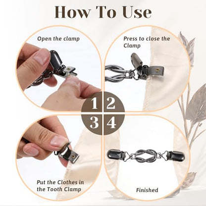 Dress Clips Back Cinch 4Pcs Waist Cincher Clip Vintage Shirt Shawl Cardigan Collar Clips Metal Clothes Clips To Tighten for Women Clothing