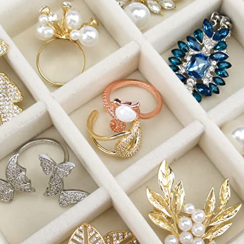 Acrylic Jewelry Box 5 Drawers Clear Earring Storage Organizer Display Case - color: Beige 5 Layers