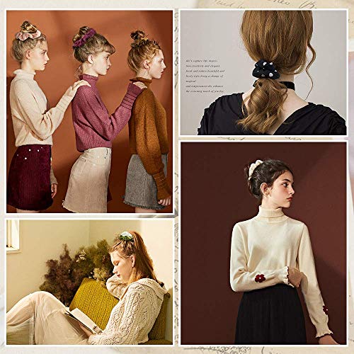 65 Pcs Velvet Hair Scrunchies Hair Bands for Women or Girls,Elastic Soft Ponytail Holder Hair Ties for Birthday, Party, Thanksgiving, Christmas | Elastic Soft Ponytail Holder Hair Ties for Birthday, Party, Thanksgiving, Christmas - size: 1 Count (Pack of