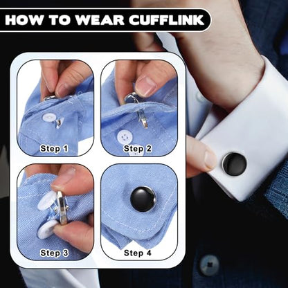 8 Pcs Men’s Tuxedo Studs and Cufflinks Set Classic Tuxedos Shirt Studs | Tuxedo Buttons and Cufflinks, Business Wedding Formal Accessories, Anniversary Birthday Gift, Cufflink for Men, Shirts Vests