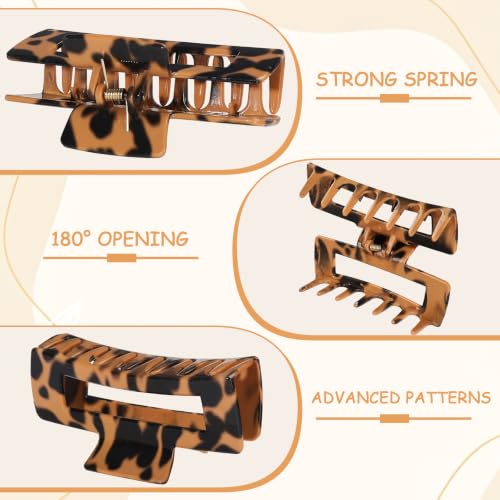 laxizar 4 Pcs Hair Clips 4.1 Inch Claw Clips Leopard Hair Accessories - color: leopard print 1