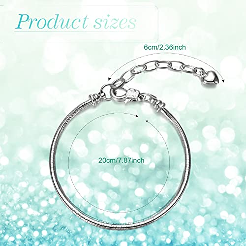 Hicarer 27Pcs Snake Chain Bracelet Charm Bracelets - size: 7.9 Inch