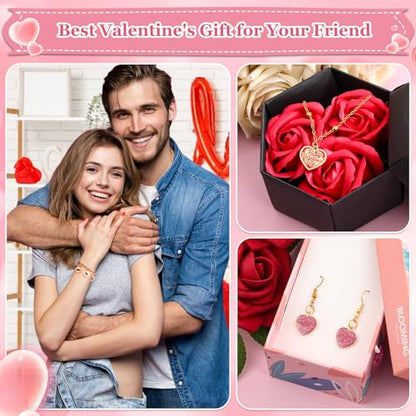 Modacraft 120 Pcs / 60 Pairs Valentine's Day Charms - Gold Enamel Valentine Charms for Jewelry Making, Multiple Romantic Styles Pendant for Making Necklaces, Earrings, Valentine's Day Gifts - style: Valentine-120 Pcs 60Pair