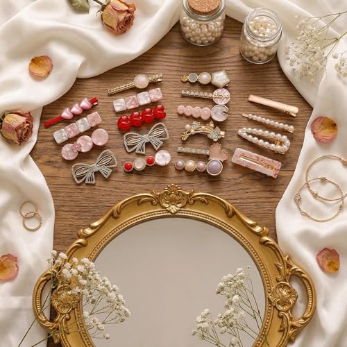 20 Pcs Assorted Hair Clips Set with Jewelry Jar, Fashion Hair Accessories for Everyday Wear & Special Events, Ideal Birthday Gift for Women