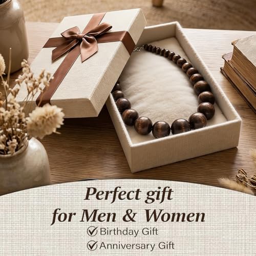 Wood Bead Necklace Africa Wooden Chain Statement Unisex Chunky Necklaces - color: One classic brown necklace
