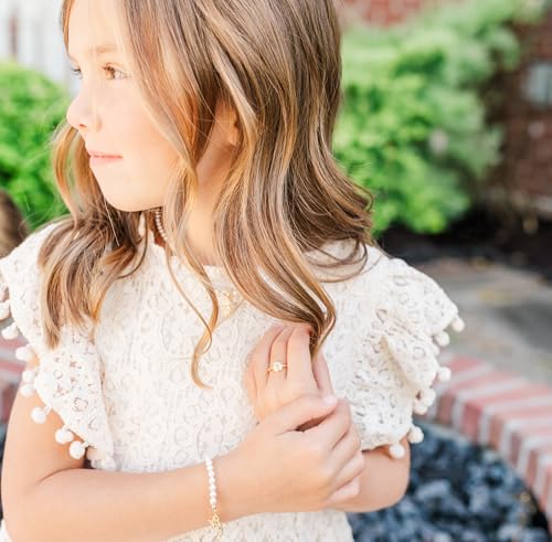 Cherished Moments .925 Sterling Silver or 14K Gold Plated Personalized Gift Signet Ring with Engraved Initial for Baby, Toddler, Kids, Girls, and Children - color: Gold