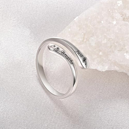Fookduoduo 925 Sterling Silver Ring Inspirational Jewelry adjustable Wrap Open Rings for Women - style: Dandelion