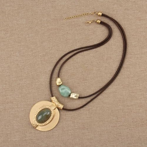 Chunky Pendant Necklace for Women Vintage Boho Necklaces Choker Layered Statement Necklaces Bohemian Jewlery Gifts - style: Bohemian Style Necklaces