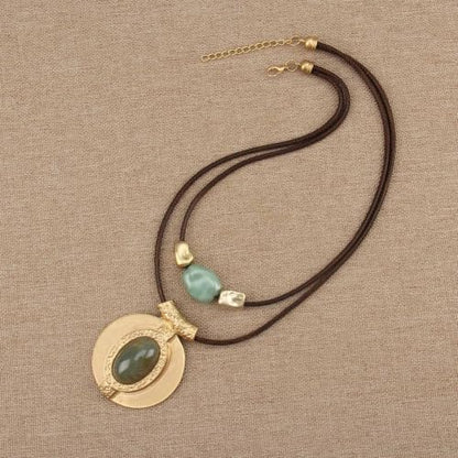 Chunky Pendant Necklace for Women Vintage Boho Necklaces Choker Layered Statement Necklaces Bohemian Jewlery Gifts - style: Bohemian Style Necklaces