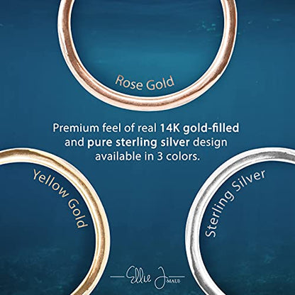 Ellie J Maui 14K Gold Filled Toe Rings for Women Adjustable Open Back Hammered Toe Ring Handmade Non Tarnish Dainty Gold Toe Ring Summer Beach Foot Jewelry (Rose Gold, Silver, Gold) - color: Rose Gold