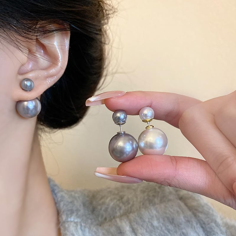 Big Pearl Stud Earrings White Round Pearls Earrings Fashion Design Faux Pearl Charm Jewerly - style: style 2
