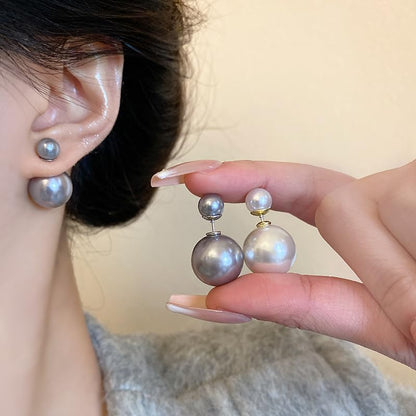 Big Pearl Stud Earrings White Round Pearls Earrings Fashion Design Faux Pearl Charm Jewerly - style: style 3