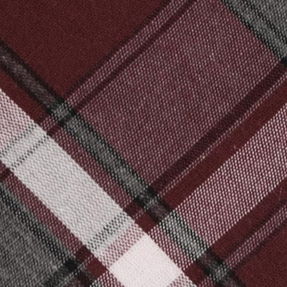 tiemart Crossover Tie - color: Burgundy and Gray Plaid