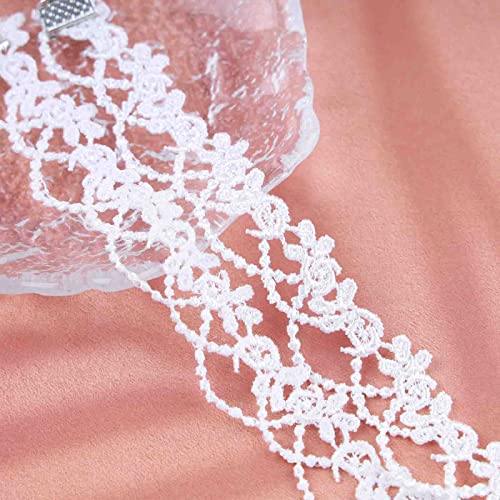 YienDoo Vintage Lace Choker Necklace White Gothic Lace Pattern Punk Tassel White Pearl Beaded Pendant Princess Bridal Lolita Statement Necklace Jewelry For Women