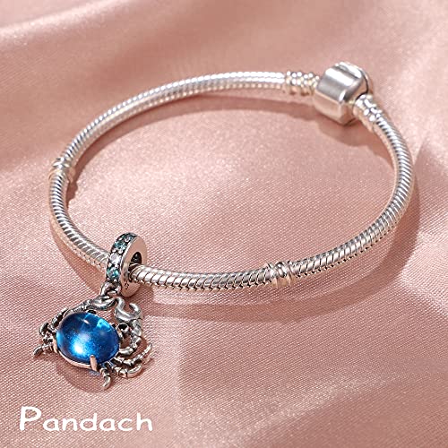 Pandach 925 Sterling Silver Charms Beads for Bracelets and Necklaces Butterfly and Headphones Pendants Clover Charms Jewelry Gift for Women - style: A pendant Crab Charm