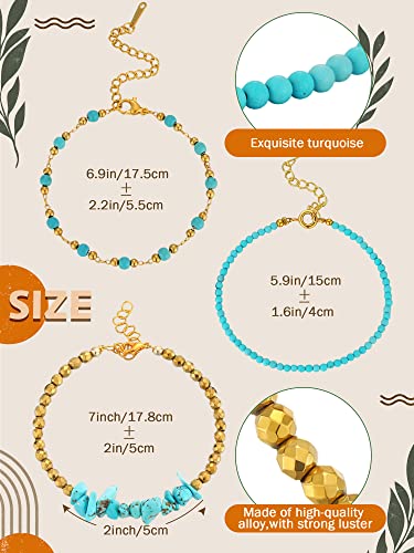 Inbagi Turquoise Bracelet for Women Leather Bracelet Western Jewelry for Women (Fresh) - style: Fresh