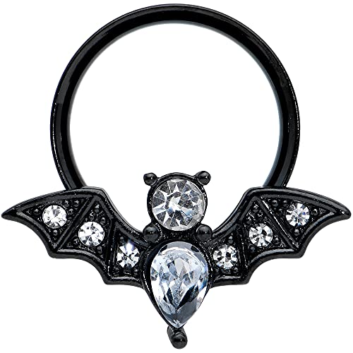 Body Candy Womens 2Pc PVD Stainless Steel Bat Double Flare Tunnel Plug Earring Ear Plug Gauges Set of 2 - style: 16mm (758")