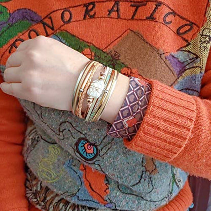 GelConnie Leather Cuff Bracelet Baroque Pearl Wrap Bracelet Gorgeous Gold Tube Bangle Boho Bracelet Bohemian Wristband Jewelry Gift for Women Wife - color: Leather Wrap Bracelet -Beige