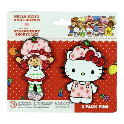 Hello Kitty X Strawberry Shortcake Enamel Lapel Pin 2-Pack Set