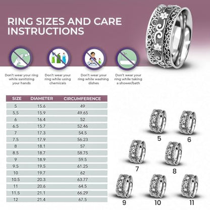 Shop LC 925 Sterling Silver Fidget Spinner Ring for Women - color: Garden