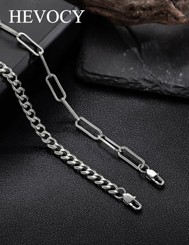 Stainless Steel Bracelet Set for Men, Adjustable Link Chains | Layered stainless steel link chain bracelets with adjustable sizing, designed for daily wear, stacking, and gifts - color: Style2-7 inch