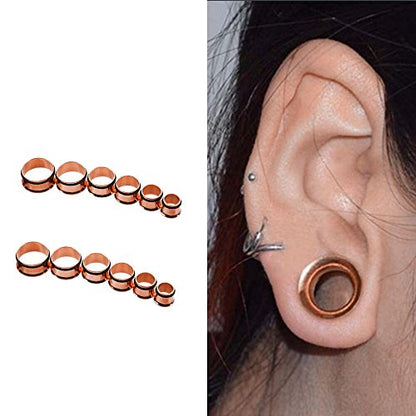 TOPBRIGHT 24PCS UV Acrylic Tapers and Surgical Steel Plugs Ear Gauges Kit Eyelets Stretching Set 00G-20mm - color: Rose Gold