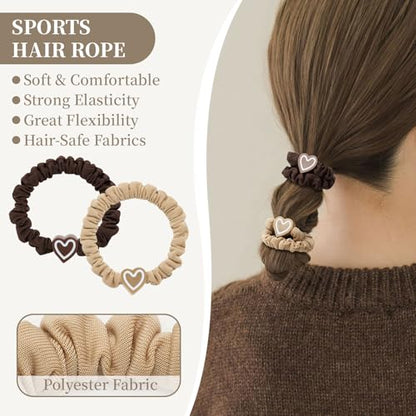 QIUTIMIY 10 Pcs No Damage Hair Ties Thick Hair Elastic Rubber Bands Hair Accessories Scrunchies Seamless for Women - color: Style 23