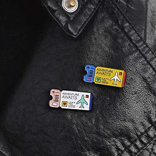 Premium Handmade Enamel Lapel Pin Brooch Badge - color: Adventure Awaits, size: 1 Pin