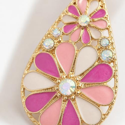 Colorful Green Teardrop Earrings for Women - Bohemian Style Enamel Dangle Earrings Lightweight Fashion Jewelry for Daily/Wedding/Party - color: Pink