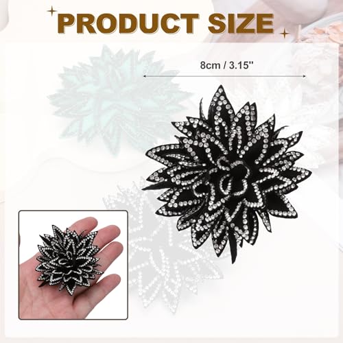 PATIKIL Flower Brooch Pin for Women, Rhinestone Rose Flower Brooch Dainty Fabric Floral Boutonnieres for Women - color: Silver