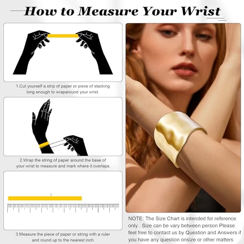 18K Gold Plated Wide Chunky Gold Cuff Bracelets for Women Chunky Bangle Bracelets Waterdrop Oval Irregular Trendy Wrist Wrap Bracelets Open Minimalist Thick Gold Wrist Cuff Bracelets - style: 18K Gold-B